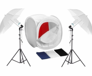 Bezstínová fotografická sada Massa 1800w + deštníky / sta...