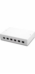 Digitus&nbsp;Konsolidierungs-Punkt&nbsp;Gehäuse,&nbsp;für&nbsp;6x&nbsp;Keystone&nbsp;Module&nbsp;(weiß,&nbsp;Aufputzbox,&nbsp;6-Port)