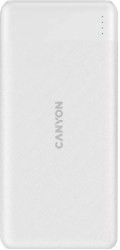 CANYON powerbanka PB-1009W,10 000mAh Li-pol, In USB-C+Lightning-Apple,Out USB-C PD 20W+1xUSB-A QC 3.0,bílá