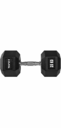 HMS Dumbbell Hex Pro černo-stříbrná 25 kg (17-66-121)