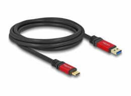 Delock - USB kabel - 24 pin USB-C (M) do USB typ A (M) - 2 m - rychlost přenosu dat až 10 Gbps, pozlacené kontakty - černá/červená