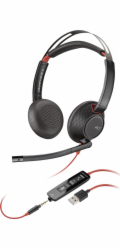 Poly Blackwire C5220 - Blackwire 5200 series - náhlavní souprava - náhlavní - kabelové - USB-A, 3.5 mm jack - černá - certifikováno pro Microsoft Teams, Certified for Skype for Business, Certifikováno