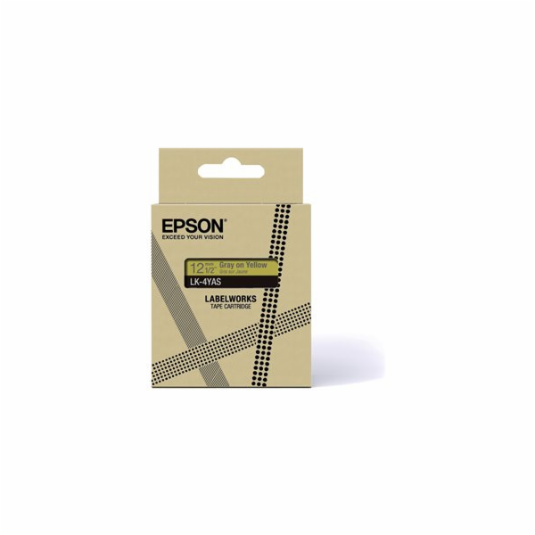 Epson Soft Yellow/Gray 12mm LK-4YAS, C53S672104