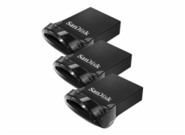 SanDisk Ultra Fit - Jednotka USB flash - 32 GB - USB 3.1 - černá (balení 3)