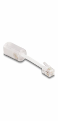 Delock - Phone adapter - RJ-10 (Z) do RJ-10 (R) otocný - nestínený - pruhledná, bílá