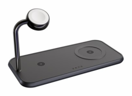 ZENS Dual+Watch Aluminium Wireless Charger - Bezdrátová nabíjecí podložka / nabíjecí stojan - magnetický + AC napájecí adaptér - 20 Watt - Apple Fast Charge, FC - černá