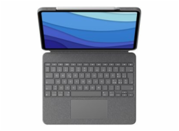 Logitech Combo Touch - Klávesnice a pouzdro - s trackpad - podsvícení - Apple Smart connector - QWERTY - italská - oxfordská šedá - pro Apple 12.9-inch iPad Pro (5. generace)