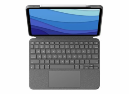 Logitech Combo Touch - Klávesnice a pouzdro - s trackpad - podsvícení - Apple Smart connector - AZERTY - francouzská - oxfordská šedá - pro Apple 12.9-inch iPad Pro (5. generace)