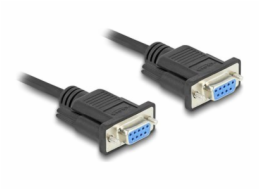 Delock - Sériový kabel RS-232 - DB-9 (F) šroubovací do DB-9 (F) šroubovací - 50 cm - 5 mm - černá