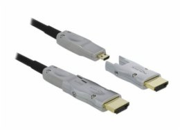 Delock - HDMI kabel - 19 pin micro HDMI Type D s piny (male) do 19 pin micro HDMI Type D s piny (male) - 10 m - černá - podporuje 4K, Active Optical Cable (AOC)