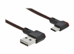 Delock Easy - USB kabel - USB (M) levý/pravý úhel, reverzibilní do 24 pin USB-C (M) levý/pravý úhel, reverzibilní - 20 cm - černá