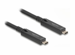 Delock - USB kabel - 24 pin USB-C (M) do 24 pin USB-C (M) - DisplayPort 1.4 - 20 V - 3 A - 15 m - Active Optical Cable (AOC), podpora 8K60Hz (7680 x 4320), podpora 4K120Hz (3840 x 2160) - černá