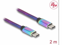 Delock - USB kabel - 24 pin USB-C (M) do 24 pin USB-C (M) - USB 2.0 - 20 V - 3 A - 2 m - USB Power Delivery (60W), podpora Power Delivery 3.0 - duhová