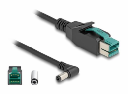Delock - Kabel PoweredUSB - USB PlusPower (12 V) (M) do DC jack 5,5 x 2,5 mm (M) úhlový - 12 V - 1 m - černá