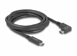 Delock - USB kabel - 24 pin USB-C (M) do 24 pin USB-C (M) pravoúhlý - 3 A - 2 m - USB Power Delivery (60W), podpora 4K144Hz (3840 x 2160), up to 5 Gbps data transfer rate, E-marker - cerná