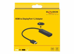 Delock - Video / audio adaptér - HDMI, Micro-USB typ B (pouze napájení) do DisplayPort se zdířkami (female) - 24 cm - černá - podpora 4K60 Hz (3840 x 2160), Lontium LT6711A chipset