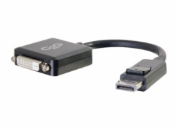 C2G 8in DisplayPort to DVI-D Adapter - DP to DVI D Adapter - Black - M/F - Video adaptér - DisplayPort (M) do DVI-D (F) - černá