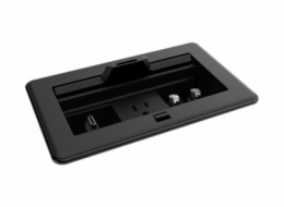 Crestron FlipTop FT2 Series Cable Management System - Elektroinstalační krabice - velikost 202, víko s průchodkou - 6 modulů - černá
