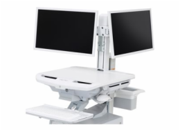 Ergotron StyleView - Upevňovací komponent (motor zdvihu, oblouk se závěsem, 2 adaptéry VESA, materiál pro správu kabeláže) - vedle sebe - pro 2 LCD displeje - sada duálního monitoru - bílá - velikost 