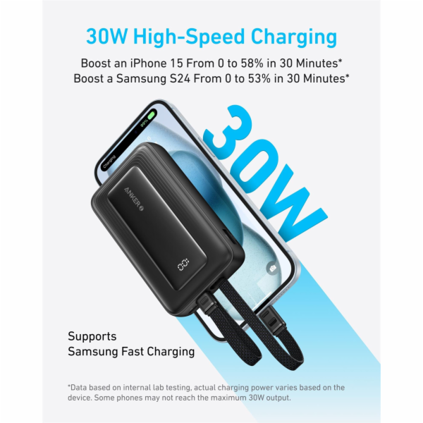 Anker Power Bank 10000mAh, 30W, s USB-C a Lightning kabel...