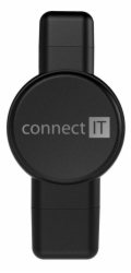 CONNECT IT WatchTravelCharge bezdrátová nabíječka Qi (Apple,Samsung) USB-A/USB-C, ČERNÁ