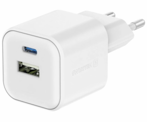 Swissten síťový adaptér gan 1x usb-c 20w pd a 1x usb-a 18...
