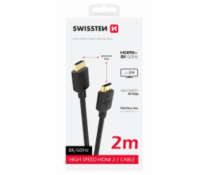 Swissten kabel hdmi na hdmi 8k 60hz 2,0 m pvc