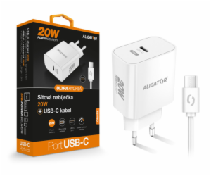 Chytrá síťová nabíječka ALIGATOR Power Delivery 20W, USB-...