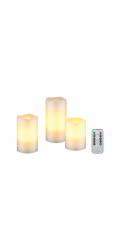 Vosková LED svíčka GOOBAY 74368 sada 3ks