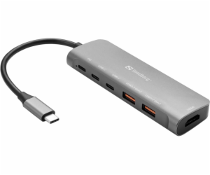 Sandberg 136-65 USB-C Dock HDMI+2xA+2xC+PD100W