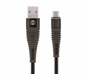 Datový kabel Forever Shark USB/USB-C 1m 2A textilní černý