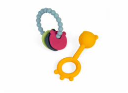 Bigjigs Toys Chrastítko a kousátko 2 v 1 a kousací kroužek Medvídek