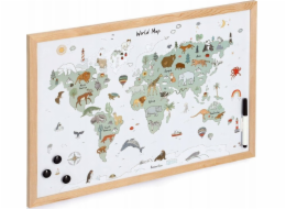 Magnetická tabule Zeller, mapa světa, 60 x 40 cm