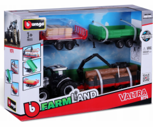 Bburago BBU Traktor Valtra N174+3 přívěsy 10cm 31704