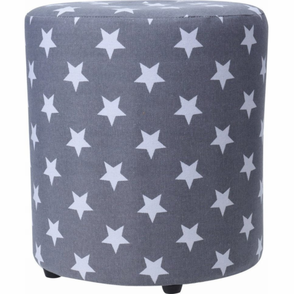 Home Styling Collection STARS Pouf, 30 cm, šedý s hvězdič...