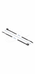 Delock - Kabelová stahovací páska - samorezný, šírka 4,8 mm - 28 cm - cerná (balení 50)