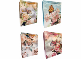 JU-PITER Dárková taška laminovaná Motýli 128g 001M 28x34x9cm p12, cena za 1 ks.