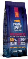 PRIMAL SPIRIT Wilderness 60% Masa Vepřové a Kuřecí - polosuché krmivo pro psy - 12 kg