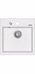 CONCEPT Granitový dřez bez odkapu DG00C50wh Cubis BÍLÝ