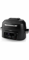 NEDIS multifunkční horkovzdušná fritéza/ objem 6 L/ 120 min. časovač/ 7 přednastavených programů/ výkon 1660 W/ černá