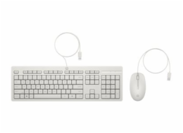 HP 225 - Klávesnice a sada myši - oboustranný, 3-zónové uspořádání, standardní zdvih klíčů - 100% - full size - USB - česká/slovenská - cashmere white
