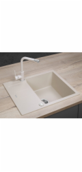 CONCEPT Granitový dřez s odkapem DG05C45be Cubis BÉŽOVÝ