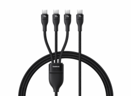 Baseus Flash Series Rychlonabíjecí kabel typu C na C+C+C 480 Mb/s černý