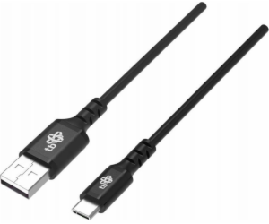 TB USB-USB C kabel 1,5m silikonový černý