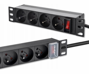 Qoltec PDU napájecí lišta pro 10" RACK | 1U | 16A | 4xfra...