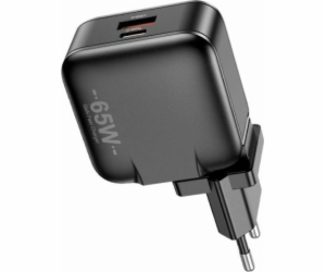 AWEI GaN 65W USB+USB-C EU+US nástěnná nabíječka