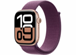Apple Watch Series 10 GPS, 42mm růžové zlaté hliníkové pouzdro se sportovním páskem Ripe Plum