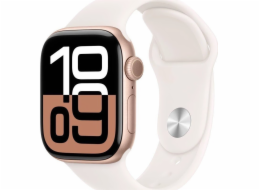 Apple Watch Series 10 GPS + Cellular, 42mm růžové zlaté hliníkové pouzdro s měkkým růžovým sportovním páskem – velikost M/L