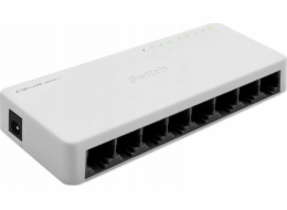 Qoltec SWITCH síťový přepínač 8 x RJ45 portů | 100 Mbps | Rychlý Ethernet | LAN
