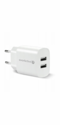 everActive 2X USB 2.4A 12W nástěnná nabíječka bílá